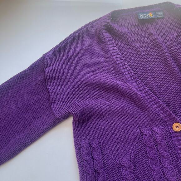 Vintage 90s Patsy's Place Cable Knit Cardigan Womens Sweater Small Y2K Preppy - Picture 9 of 13